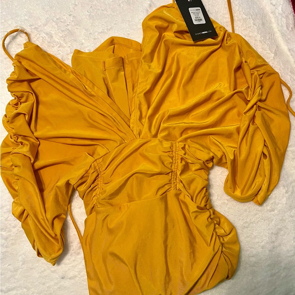 Fashion Nova Midi Ruched Dress